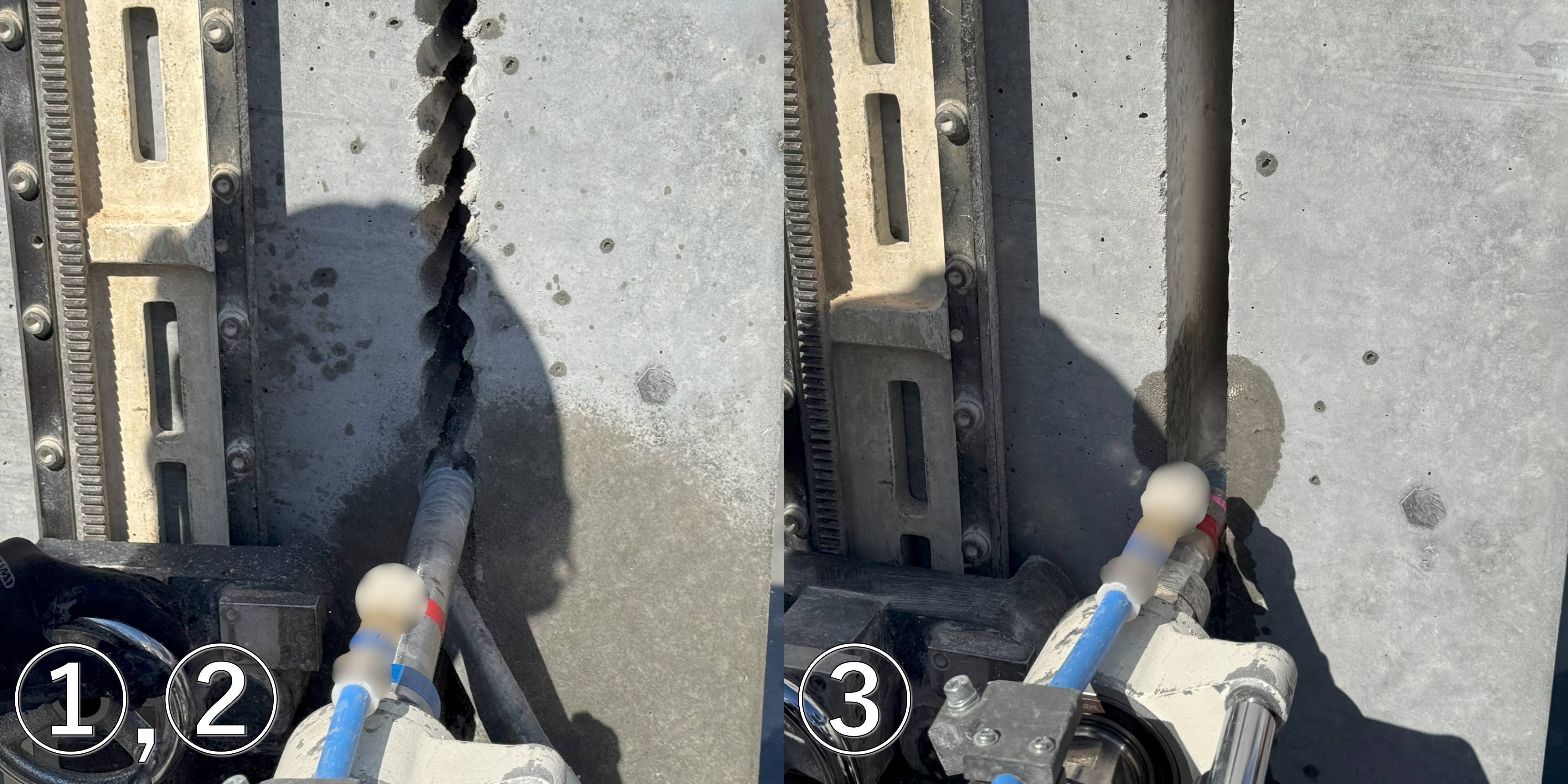 ドライミストスリット工法切削作業